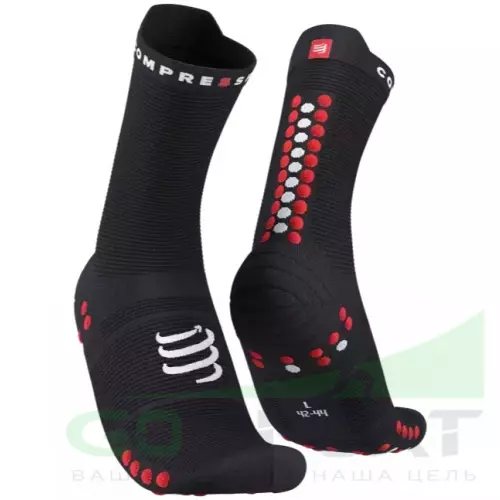 Компрессионные носки Compressport Носки V4 Run Hi Black/Red T2