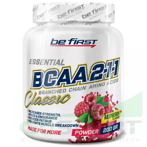 БСАА Be First BCAA Classic Powder 2:1:1 200 г, Малина