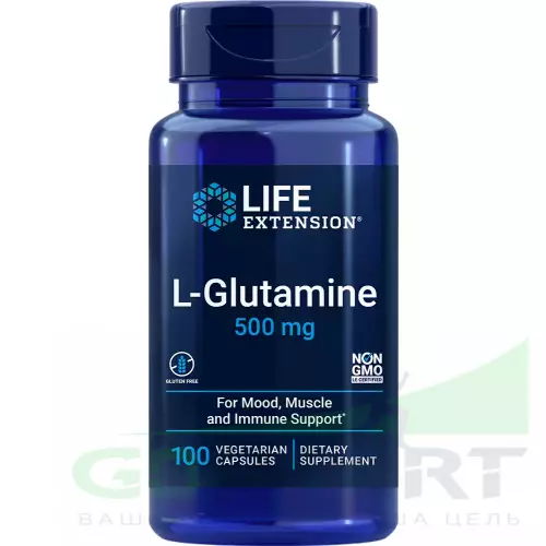 L-Глютамин Life Extension L-Glutamine 500 mg 100 капсул