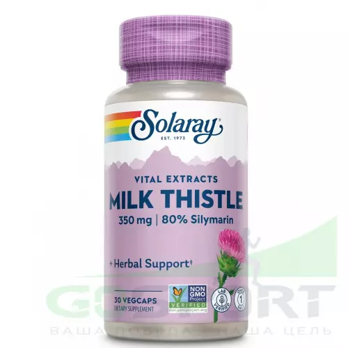  Solaray Milk Thistle 1 Daily 350 mg 30 веган капсул