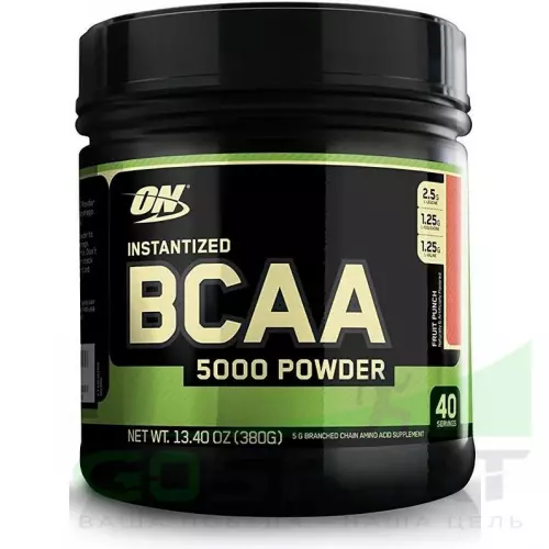 БСАА OPTIMUM NUTRITION BCAA 5000 Powder 2:1:1 380 г, Фруктовый пунш