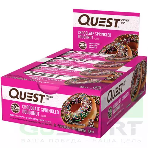 Протеиновый батончик Quest Nutrition Quest Bar 60 г, Пончик с шоколадной глазурью