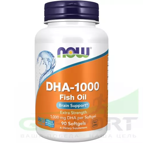 Омена-3 NOW FOODS DHA-1000 Fish Oil Brain Support 90 гелевые капсулы