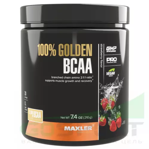 БСАА MAXLER Незаменимые аминокислоты Golden BCAA 210 г, Клубника