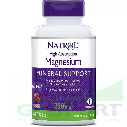  Natrol High Absorption Magnesium 60 таблеток, Нейтральный
