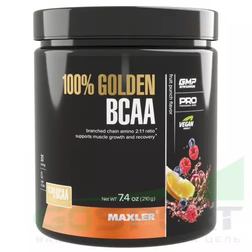 БСАА MAXLER Незаменимые аминокислоты Golden BCAA 210 г, Фруктовый пунш