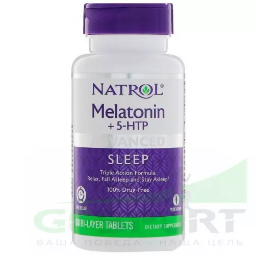  Natrol Melatonin 6 mg + 5-HTP 50 mg 60 таблеток