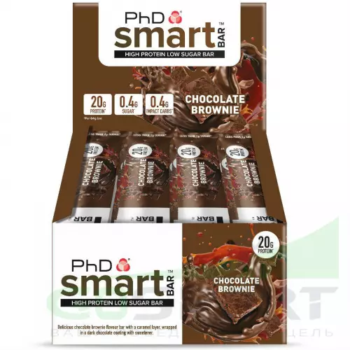 Протеиновый батончик PhD Nutrition Smart Bar 12 x 64 г, Шоколадный Брауни
