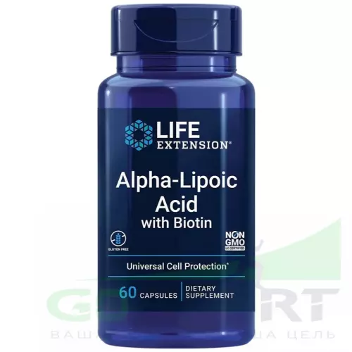  Life Extension Alpha-Lipoic Acid with Biotin 60 капсул