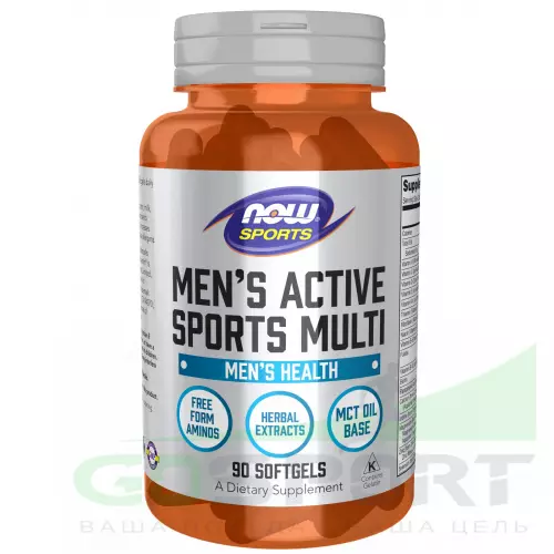  NOW FOODS Men's Active Sports Multi 90 гелевых капсул