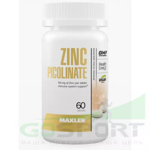  MAXLER Zinc Picolinate 50 мг 60 таблеток, Нейтральный