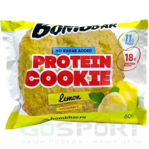 Протеиновый батончик Bombbar Protein cookie 60 г, Лимон