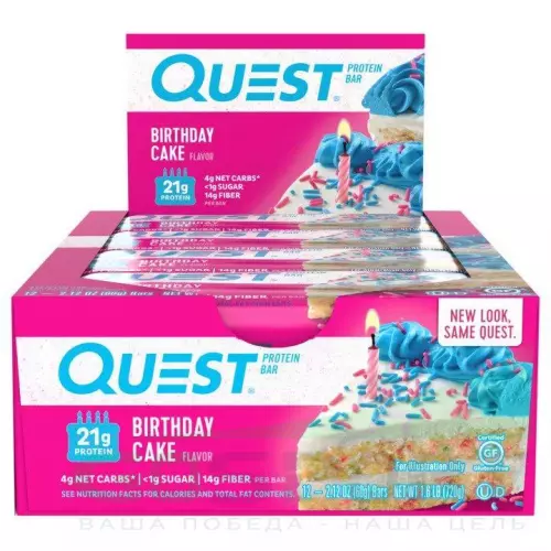 Протеиновый батончик Quest Nutrition Quest Bar 12 x 60 г, Праздничный торт
