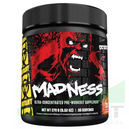 Предтреник Mutant Mutant Madness 270 г, Персик-Манго