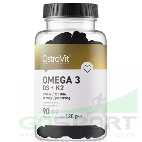 Омена-3 OstroVit Omega 3 D3+K2 90 гелевых капсул