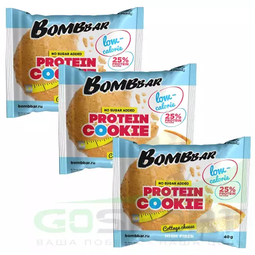 Протеиновый батончик Bombbar Protein cookie 40 3 x 40 г, Творожный