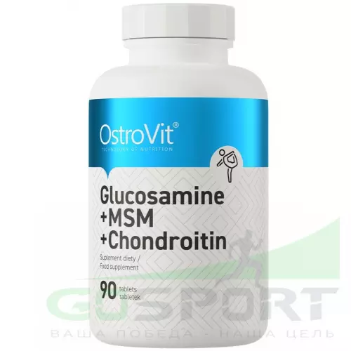 Комплекс хондропротекторов OstroVit Glucosamine MSM Chondroitin 90 таблеток