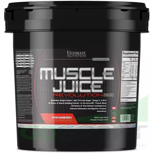 Гейнер Ultimate Nutrition Muscle Juice Revolution 2600 5040 г, Клубника