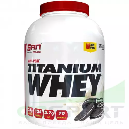 SAN 100% Pure Titanium Whey 2240 г, Печенье и крем