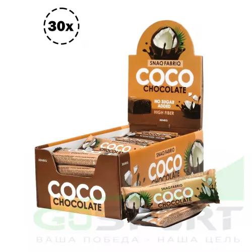 Протеиновый батончик SNAQ FABRIQ батончик кокосовый 30 х 40 г, Шоколад