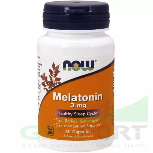  NOW FOODS Melatonin - Мелатонин 3 мг 60 капсул, Нейтральный