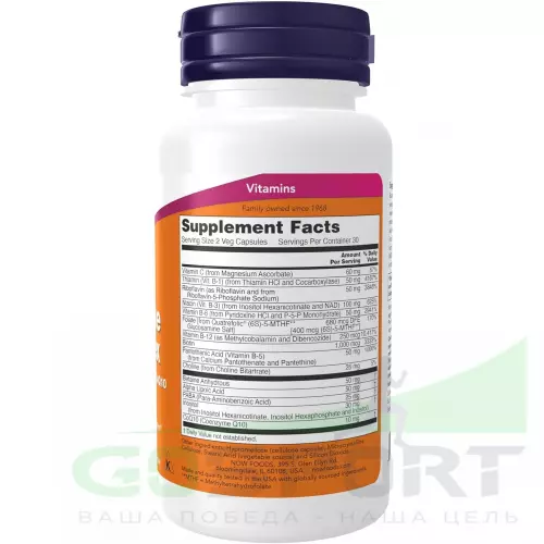  NOW FOODS Co-Enzyme B-Complex 60 веган капсул