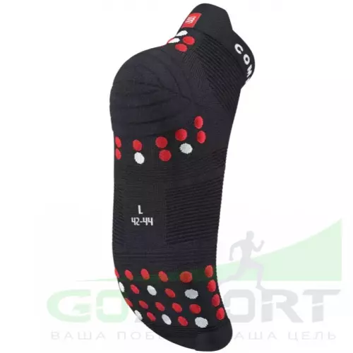 Компрессионные носки Compressport Носки V4 Run Low Black/Red T1