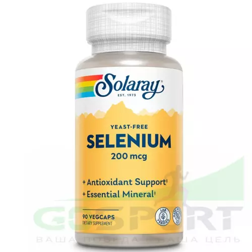  Solaray Selenium Yeast Free 200 mcg 90 веган капсул