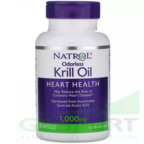 Омена-3 Natrol Odorless Krill Oil 30 капсул