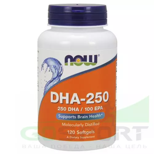 Omega 3 NOW FOODS DHA - 250 mg 120 гелевых капсул, Нейтральный