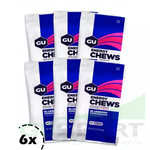  GU ENERGY Мармеладки GU Energy Chews 6 x 8 конфет, Черника-Гранат