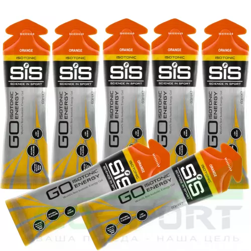 Гель питьевой SCIENCE IN SPORT (SiS) GO Isotonic Energy Gels 7 x 60 мл, Апельсин