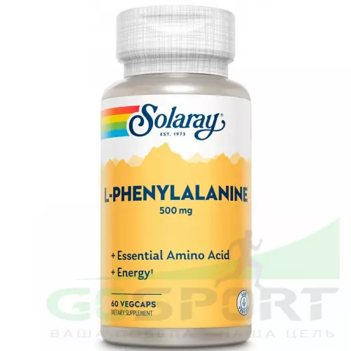  Solaray L-Phenylalanine, Free Form 500 mg 60 веган капсул