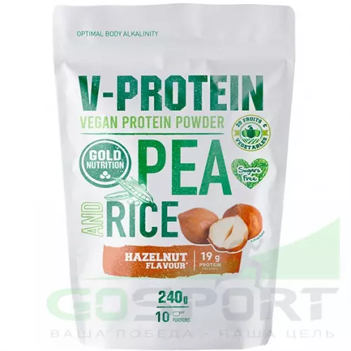Протеин для вегетарианцев GoldNutrition V-Protein 240 г, Лесной орех