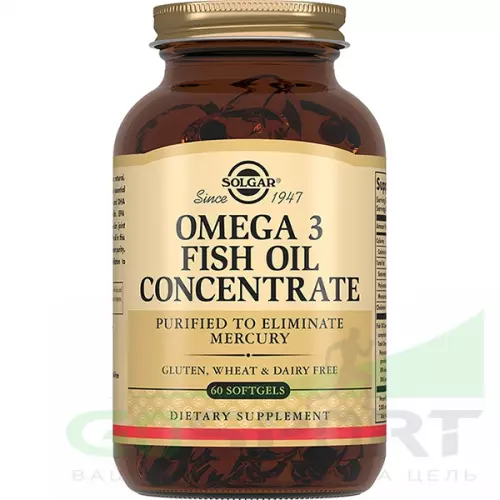 Омена-3 Solgar Omega 3 Fish Oil Concentrate 60 капсул