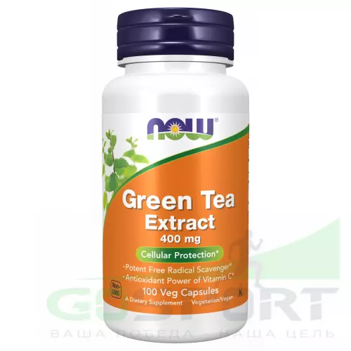  NOW FOODS Green Tea Extract 400 mg 100 веган капсул