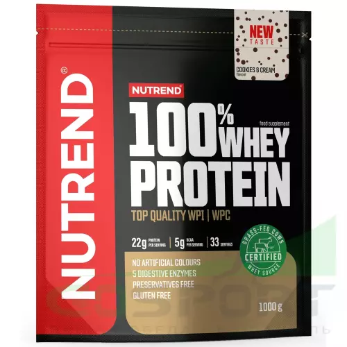  NUTREND 100% WHEY PROTEIN 1000 г, Кремовое печенье