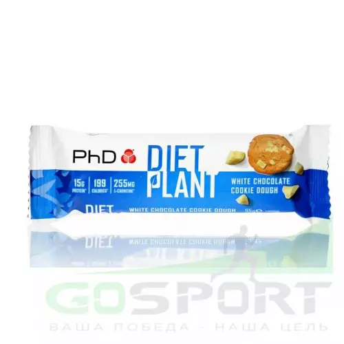 Протеиновый батончик PhD Nutrition DIET PLANT 55 гр, Белый шоколад