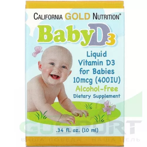 California Gold Nutrition Baby Vitamin D3 400 IU 10 мл