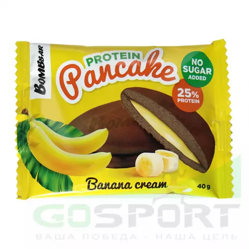 Протеиновый батончик Bombbar Панкейк протеиновый 3 х 40 г, Шоколад, Банан, Карамель