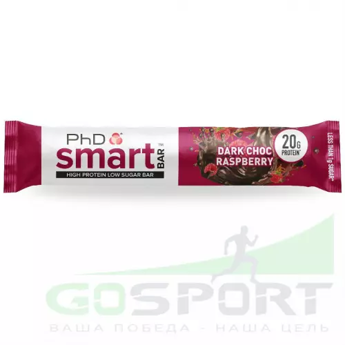 Протеиновый батончик PhD Nutrition Smart Bar 64 г, Тёмный шоколад / Малина