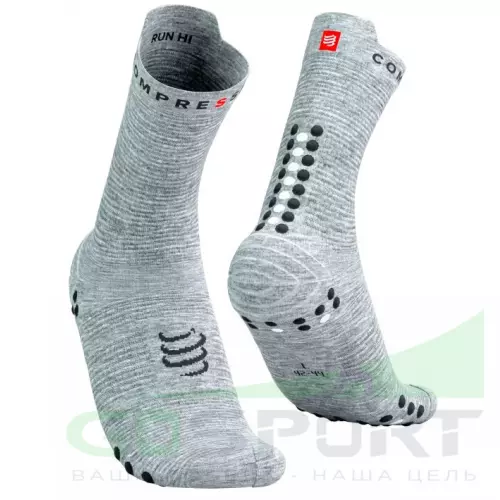 Компрессионные носки Compressport Носки V4 Run Hi Grey Melange Black T4
