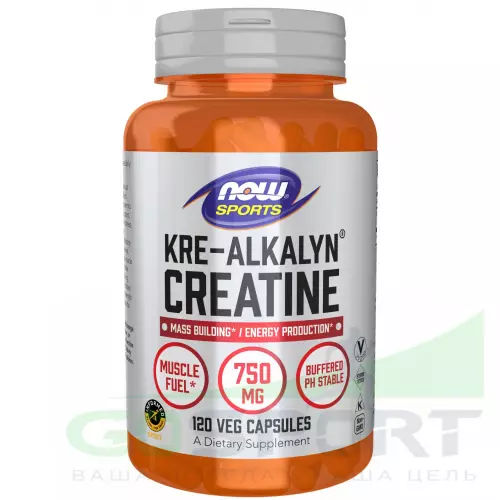  NOW FOODS Kre-Alkalyn Creatine 750 mg 120 веган капсул