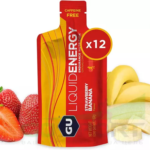 Гель питьевой GU ENERGY GU Liquid Enegry Gel no caffeine 12 x 60 г, Клубника-банан