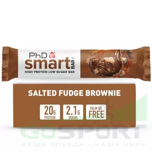 Протеиновый батончик PhD Nutrition Smart Bar 12 x 64 г, Солёный Брауни