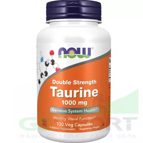  NOW FOODS Taurine 1000 mg - Таурин 100 веган капсул