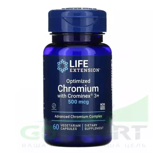  Life Extension Optimized Chromium with Crominex 3+ 500 mcg 60 вегетарианских капсул