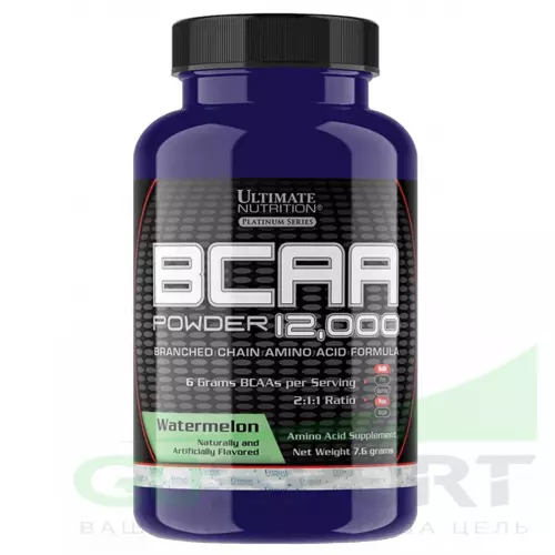 БСАА Ultimate Nutrition Flavored BCAA 12000 Powder 2:1:1 7 г, Арбуз