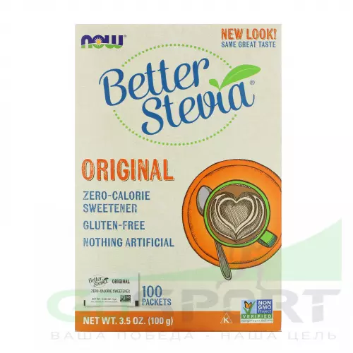Диетический продукт NOW FOODS Better Stevia-Zero Calorie Sweetener 100 пакетиков