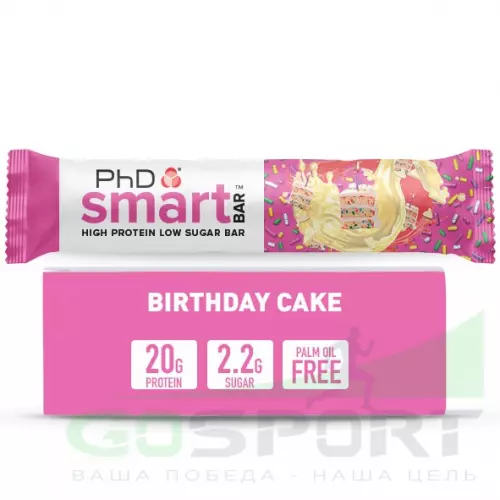 Протеиновый батончик PhD Nutrition Smart Bar 12 x 64 г, Праздничный торт